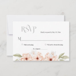 Cartão de Resposta Simples Floral Pêssego Macio