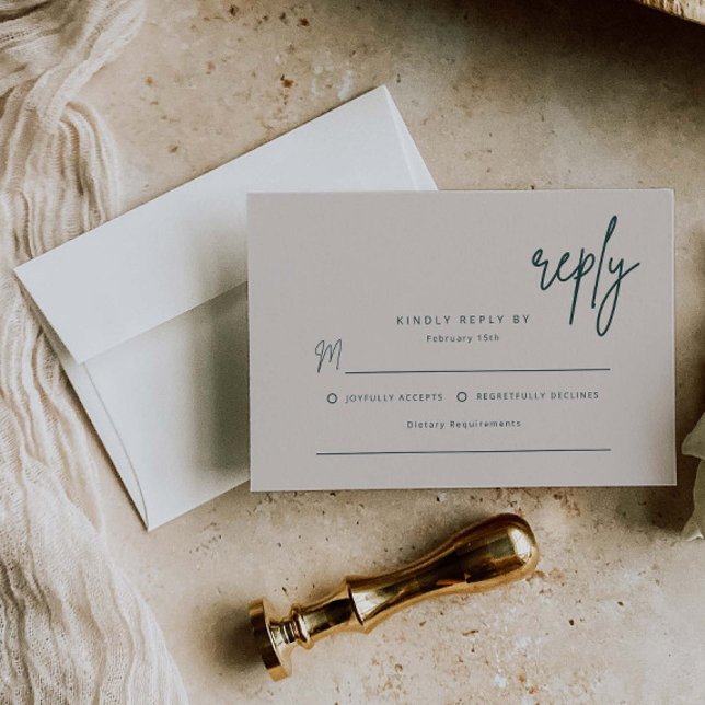 Cartão de Resposta Simples para Convite de Casamen (Criador carregado)