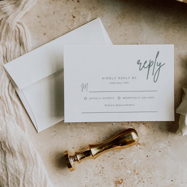 Cartão de Resposta Simples para Convite de Casamen (Criador carregado)