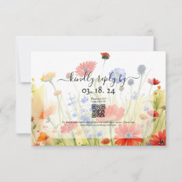 Cartão de Resposta Spring Meadow Wildflowers