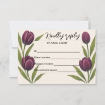 Cartão de Resposta Tulip Heirloom RSVP