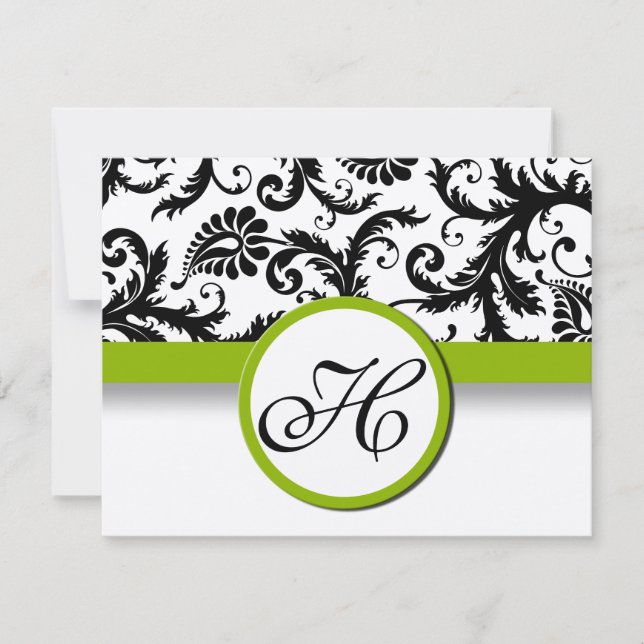 Cartão de Resposta Verde Apple - Texto no Lado Mat (Frente)