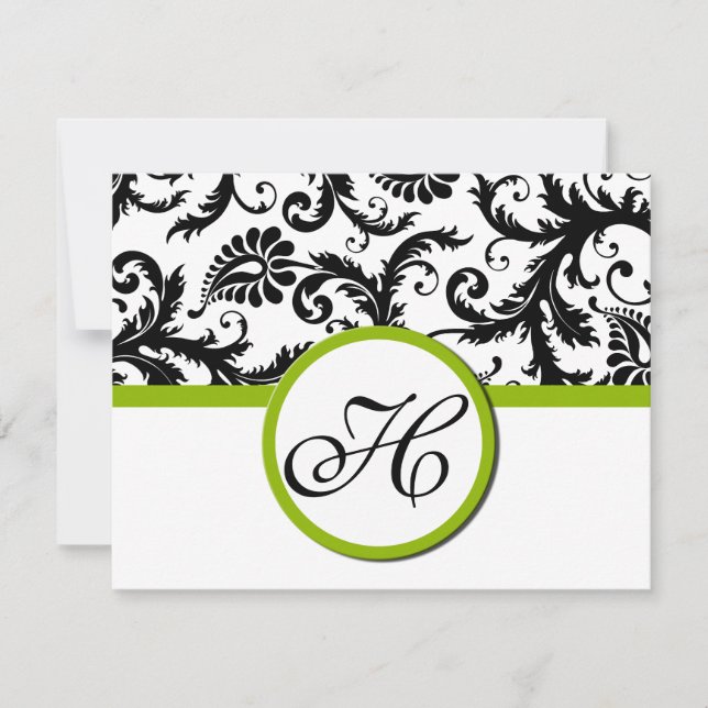 Cartão de Resposta Verde Apple - Texto no Lado Mat (Frente)