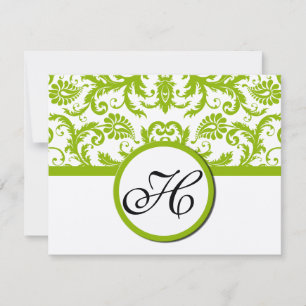 Cartão de Resposta Verde Apple - Texto no Lado Mat