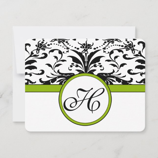 Cartão de Resposta Verde Apple - Texto no Lado Mat (Frente)