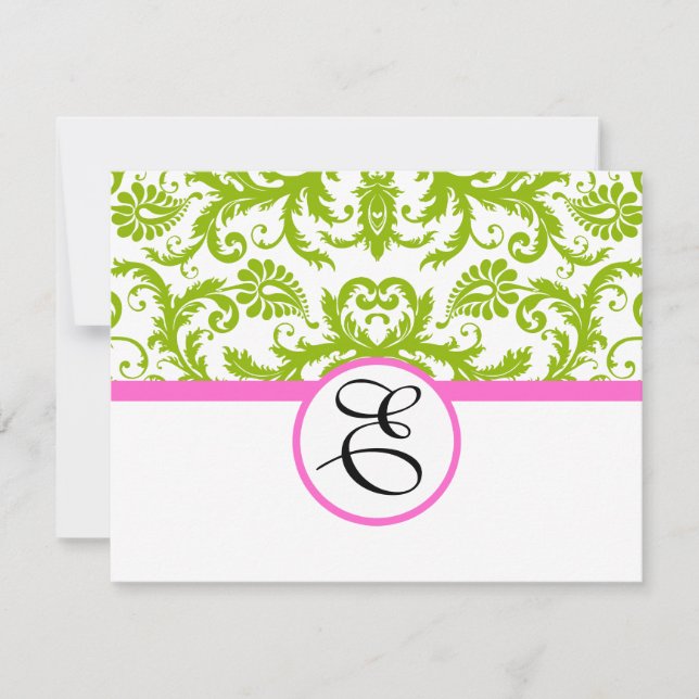 Cartão de Resposta Verde e Rosa (Frente)