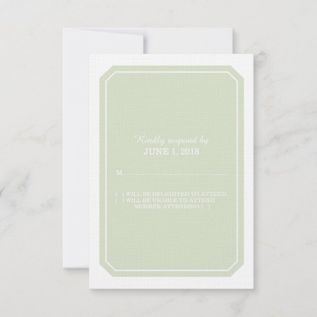 Cartão de Resposta Verde Simplesmente Elegante (Frente)