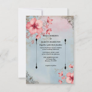 Cartão de Resposta Vintage Rústico Floral & Elegan