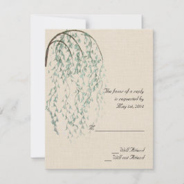 Cartão de Resposta Willow Branch no Linen