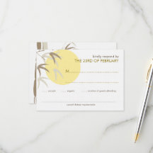 Cartão de Resposta Yellow Sunrise Bamboo Zen Orien