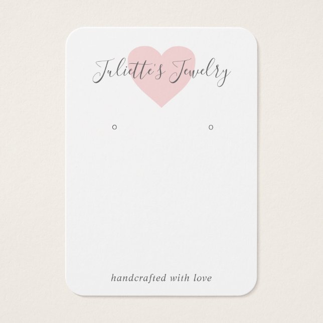 Cartão de Retentor Personalizado de Enrelho Coraçã (Frente)