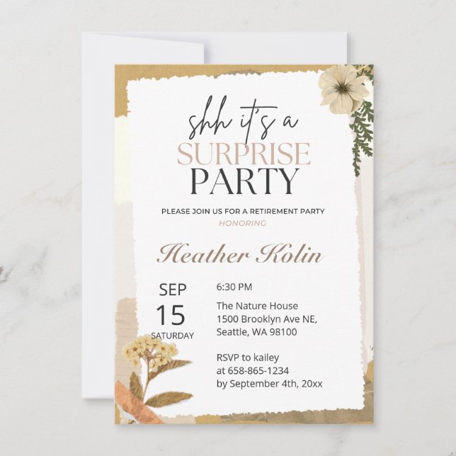 Cartão de Retirada de Fotografias Rustic Wild Flow (Frente)