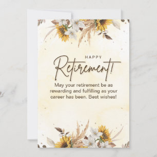 Cartão de Retirada Floral Amarelo