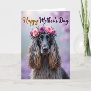 Cartão de retrato de cachorro com coroa floral