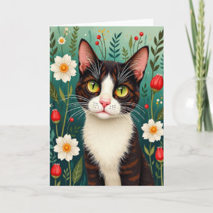 Cartão de retrato de felino doce