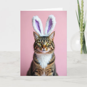 Cartão de retrato de gatinho com tufos de orelha