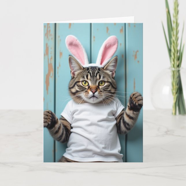 Cartão de retrato de gatinho disfarçado (Frente)