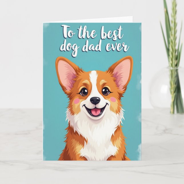 Cartão de retrato do alegre pai de cachorro (Frente)