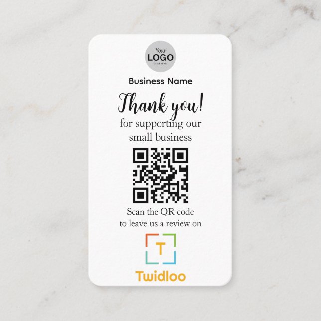 Cartão de Revisão para Pequenas Empresas (Frente)