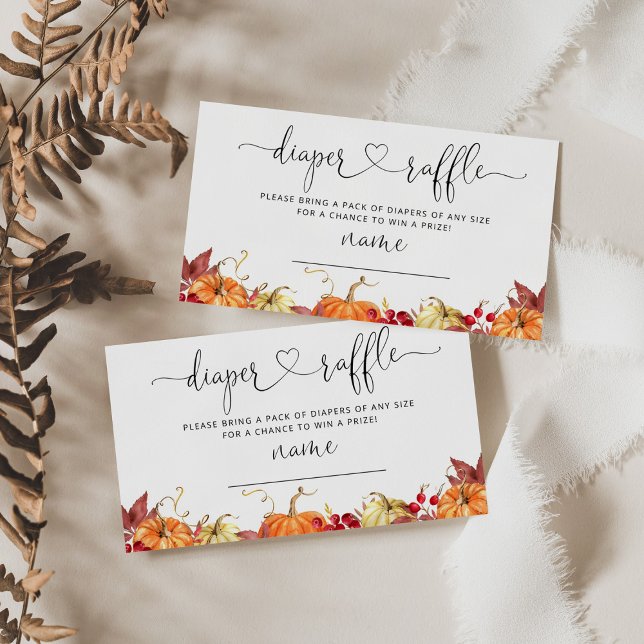 Cartão de rifa de fraldas de outono da pequena abó (Criador carregado)