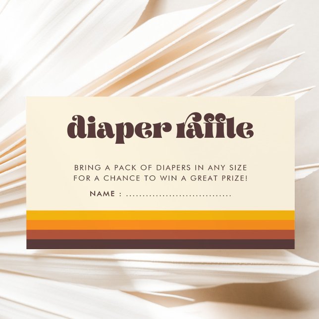 Cartão de Rifa de Fraldas para Chá de Bebê Vintage (Criador carregado)