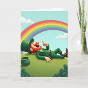Cartão de Riso do Leprechaun Sortudo