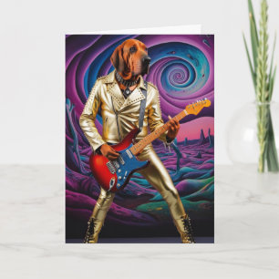 Cartão de Rock Star Bloodhound Engraçado
