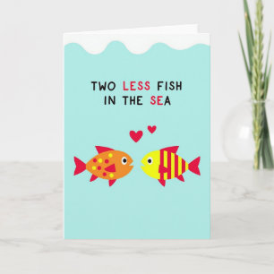 Cartão de Romance de Peixes Alegres