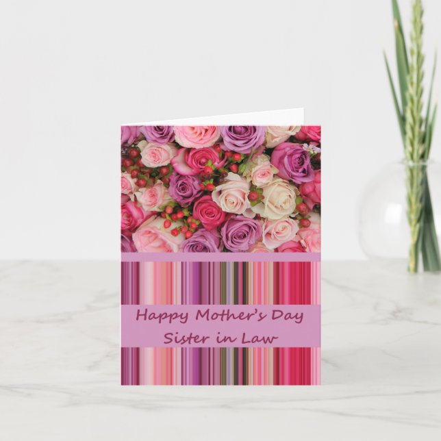 Cartão de rosa da irmã em Direito Feliz (Frente)