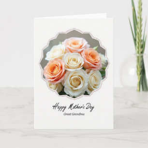 Cartão de Rosas com Moldura Floral Listrada