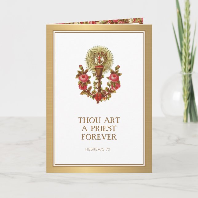 Cartão de Rosas de Aniversário de Ordenação de Pad (Frente)