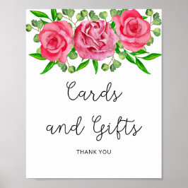 Cartão de rosas em aquarela Poster de Presentes