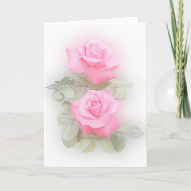 Cartão de Rosas Rosas (Frente)