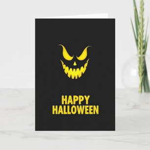 Cartão de rosto brilhante no Halloween
