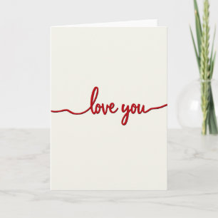 Cartão de Roteiro de Amor Vermelho