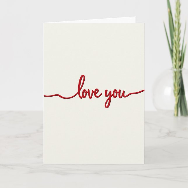 Cartão de Roteiro de Amor Vermelho (Frente)