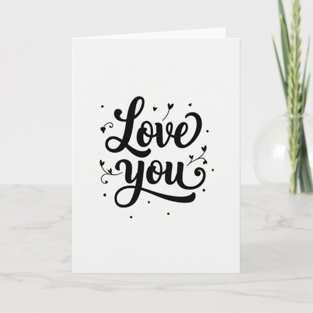 Cartão de Roteiro Preto de Amor Romântico (Frente)