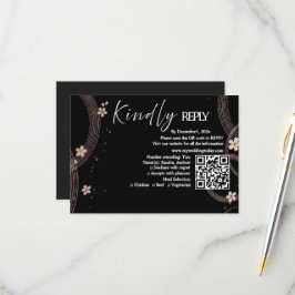 Cartão de RSVP Arch Serenity Black Premium