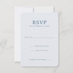 Cartão de RSVP Azul Elegante