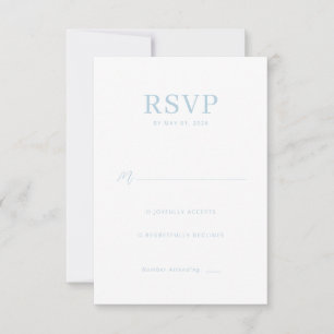 Cartão de RSVP Azul Elegante