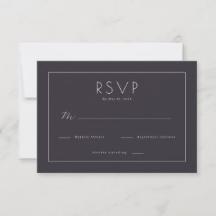 Cartão de RSVP Azul Elegante