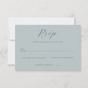 Cartão de RSVP Azul Elegante