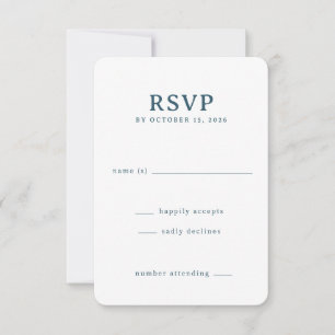 Cartão de RSVP Azul Marinho Elegante