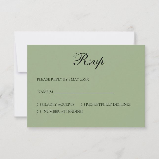 Cartão de RSVP básico e elegante (Frente)
