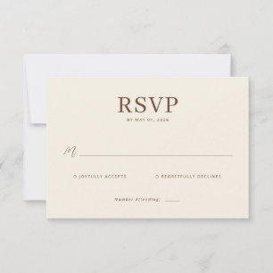 Cartão de RSVP Bege Elegante