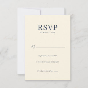 Cartão de RSVP Bege Elegante