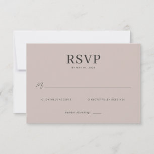 Cartão de RSVP Bege Elegante