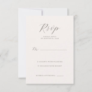 Cartão de RSVP Bege Elegante