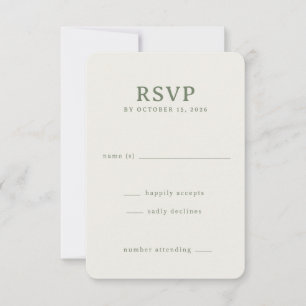 Cartão de RSVP Bege Elegante