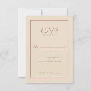 Cartão de RSVP Bege Elegante
